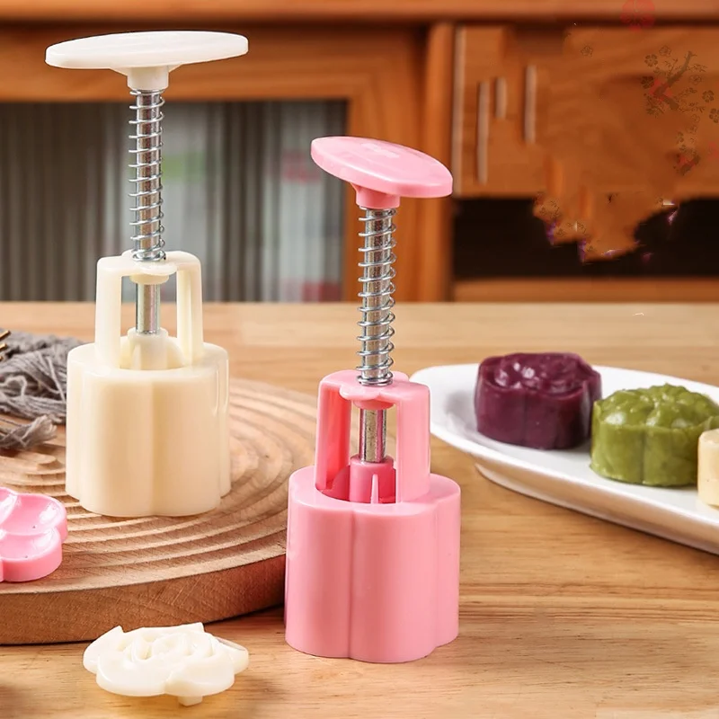 DIY Home Mooncake Mould Flower Shaped Mooncake Mould Hand Pressed Fudge Mooncake Mold Kitchen Gadgets Cookie Cutter