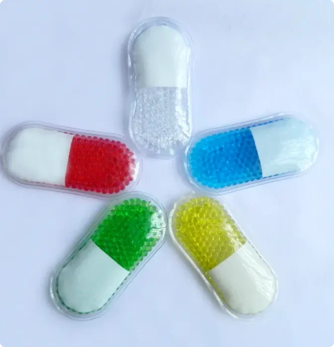 2025 New Trend Small Pill-Shaped Physiotherapy Beauty Rehabilitation Insulation Warm Cold Health Care Gel Bead Hot Cold Packs