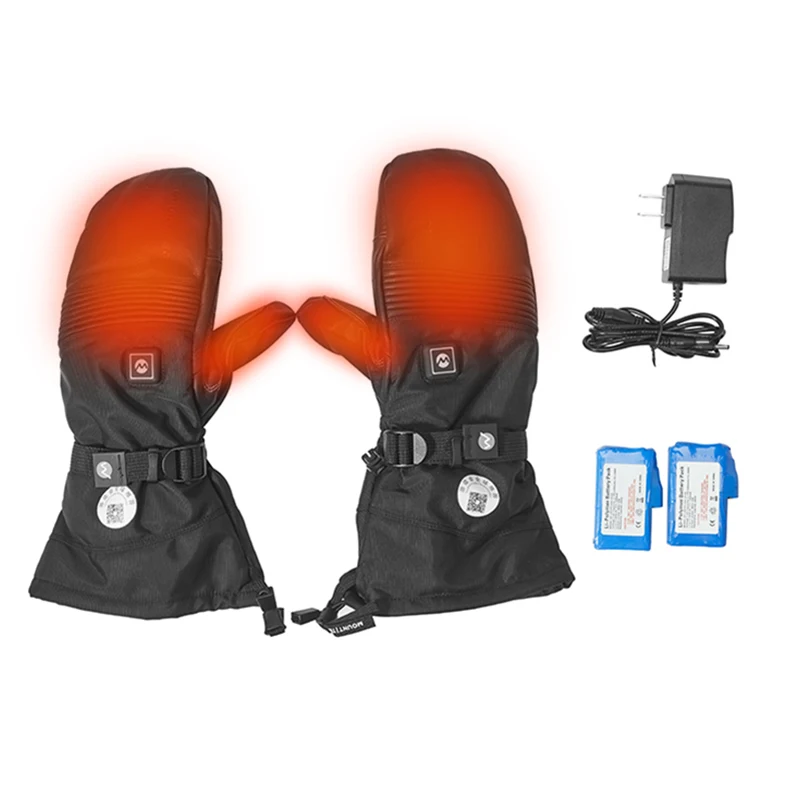 Прочные лыжные перчатки унисекс с подогревом, перчатки из натуральной кожи с зарядкой от Usb