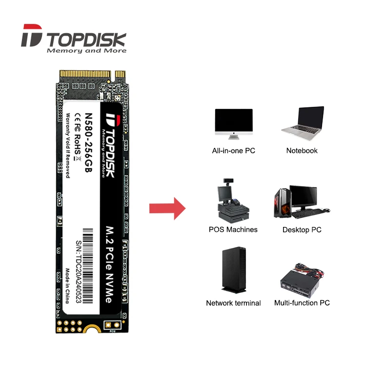 Topdisk N580 Nvme Internal SSD 120gb 240gb 512gb 1tb 2tb  Cheap SSD Laptop drive 1tb
