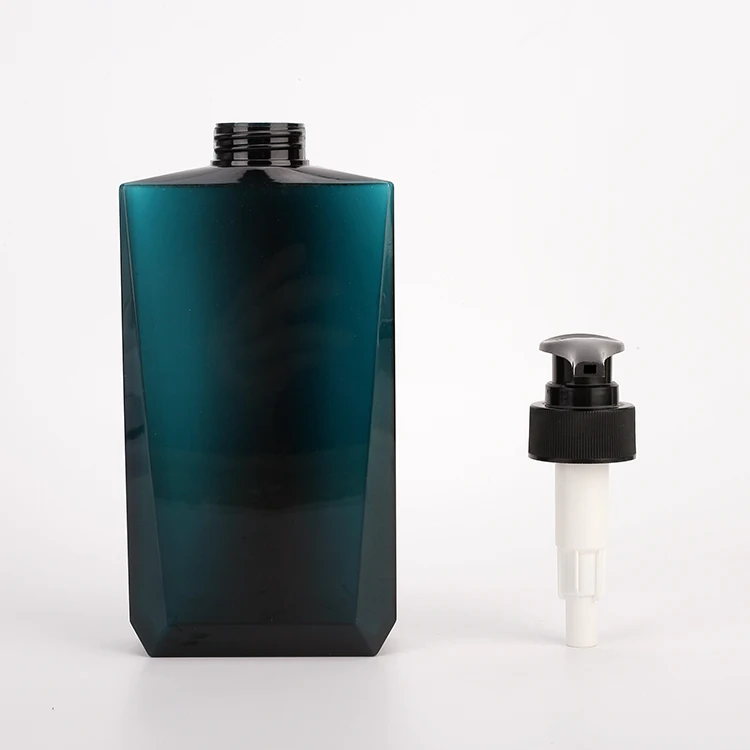 Factory Price Customized 500ML 16.7oz Square Clear Male Lotion Bottle Decorative Shampoo Bottles for Men Shower