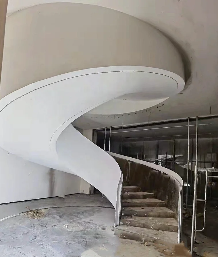 Factory Hot Sale Modern Circular Villa Spiral Dimensions Helical Curved Staircase  modern steel staircase