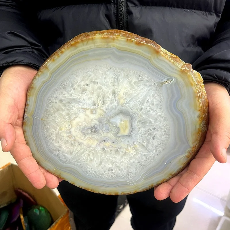 Wholesale bulk natural stone large agate slices polished crystal slices home decor