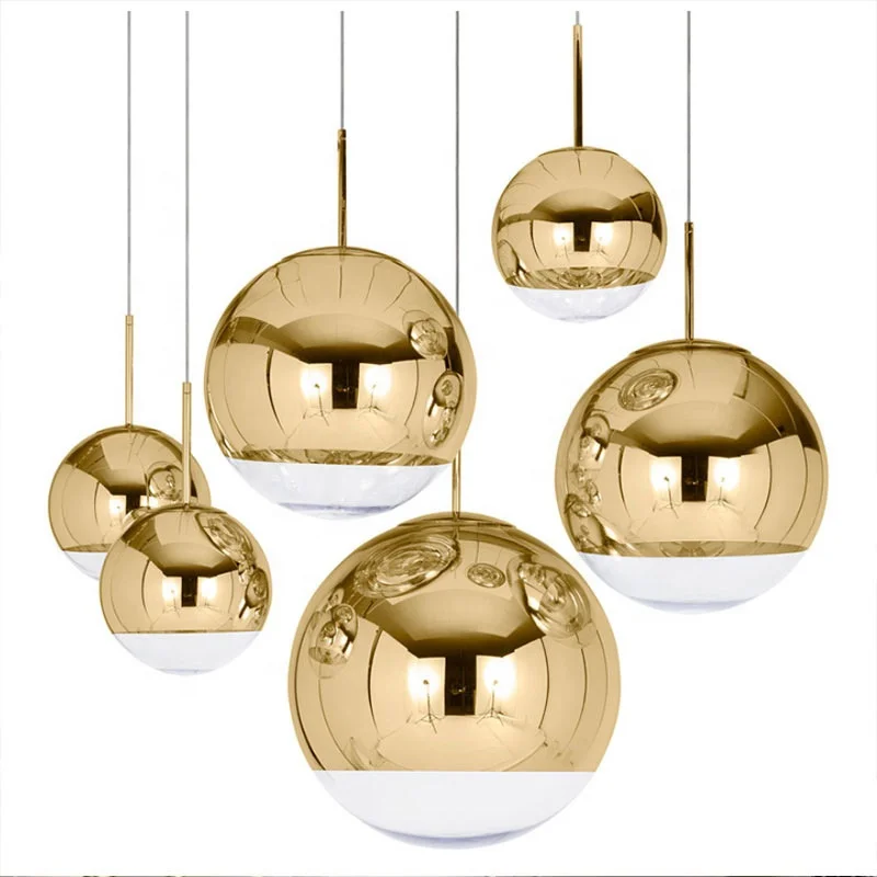Pendant Lamp Electroplating Color Ball Glass Living Room Indoor Lighting LED Ceiling Hanging