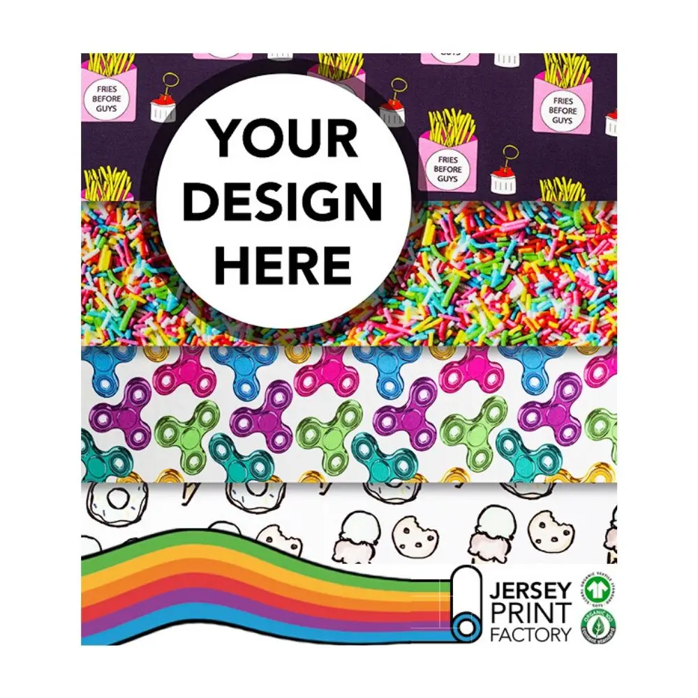 Printed organic cotton jersey fabrics for kids wear baby wear private label Gots fabric manufacturer in Turkey