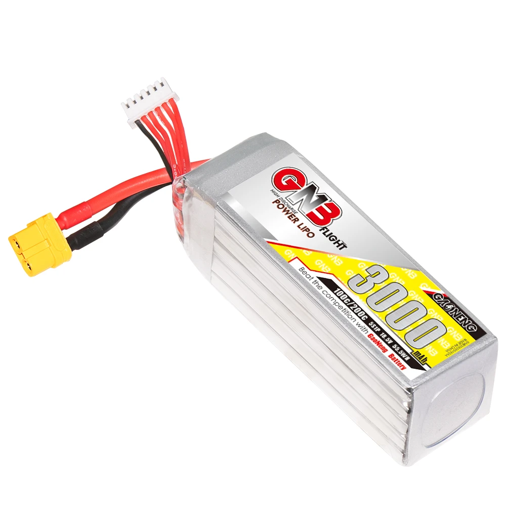 GNB GAONENG 5S 3000mAh 18.5V 100C 200C XT60 RC LiPo battery High Discharge Air Wing FPV Drone Helicopter