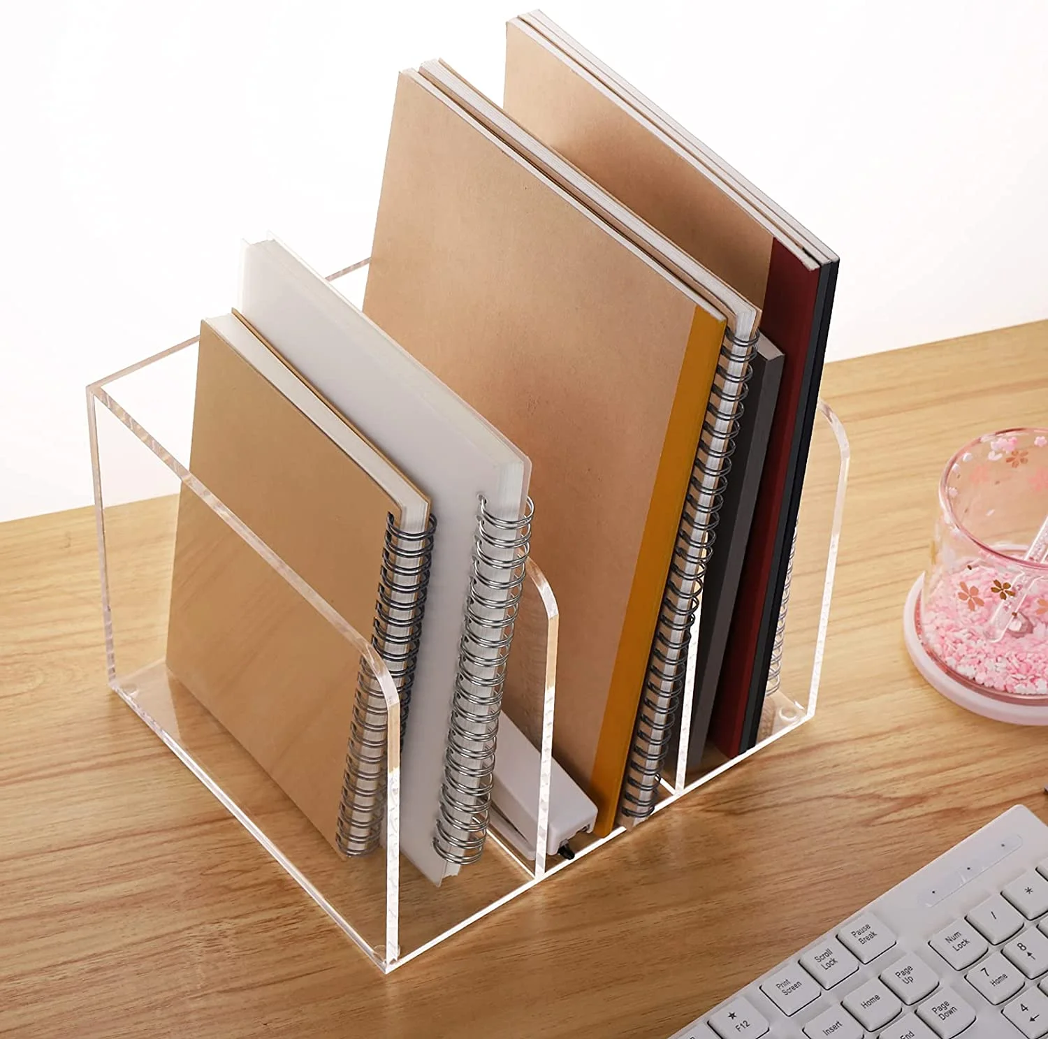 Clear Acrylic Magazine File Holder,Desk Organizers and Accessories, Book Stand Rack for Office Organization,  Fits 9 x 12 inch