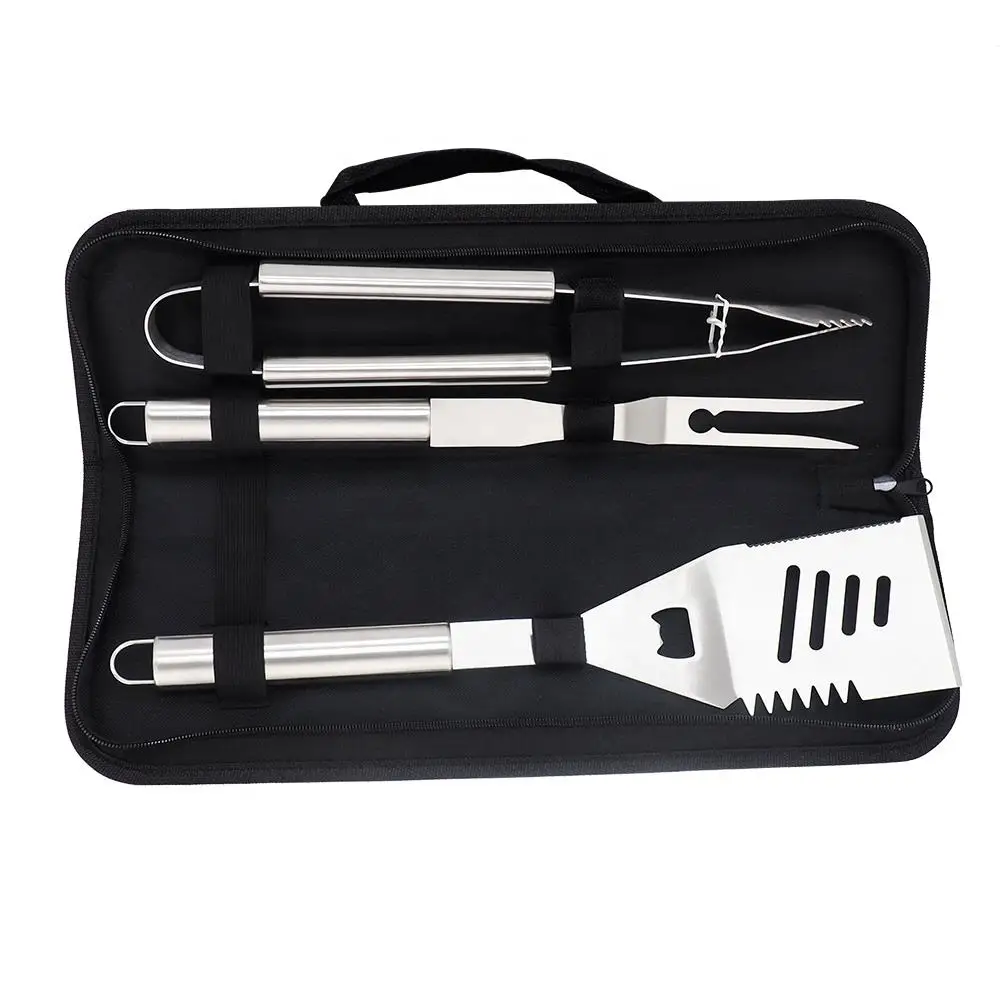 Allogogo 4pieces Grill Barbecue Accessories Utensils Stainless Steel Handle Cooking Barbecue Set Bbq Tool With Oxford Cloth Case