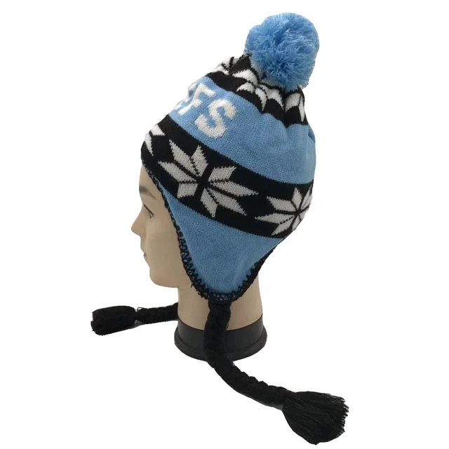 professional manufacturer for warm winter beanie knit hat acrylic knitted beanie hats with ears