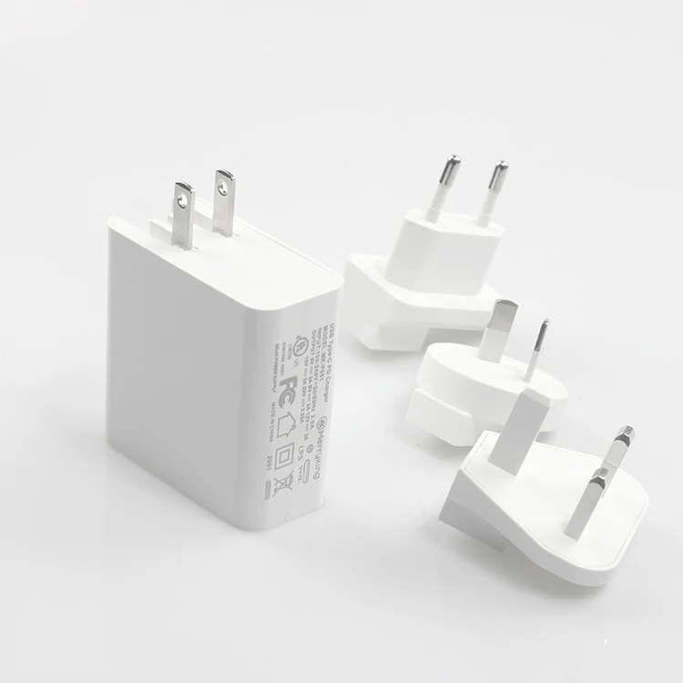 UK US AU AR EU EK Interchangeable 65W GaN PD quick charger USB-C port cell phone charger power adapter for iphone