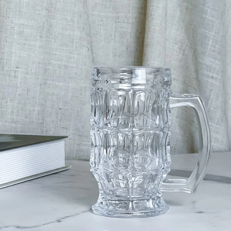 400ml  Beer Steins Glasses Beer Tankard Glass Mugs Drinking with handle