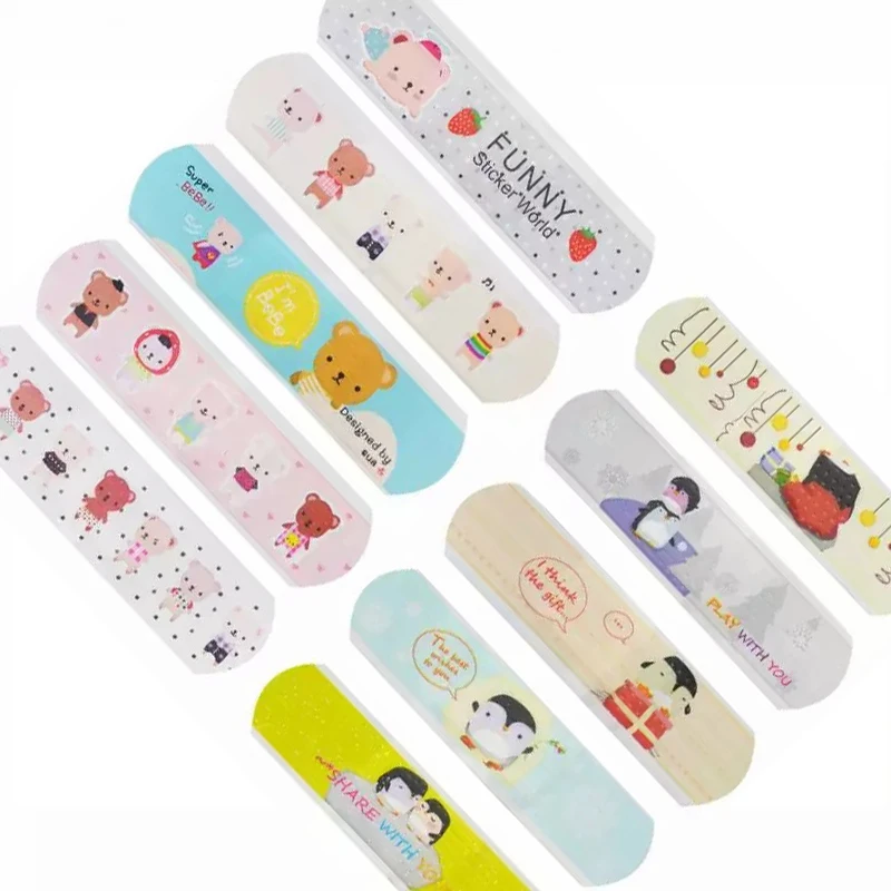 Custom Logo Print Band Aid With Dispenser For Promotion,First Aid Plaster With Plastic Box