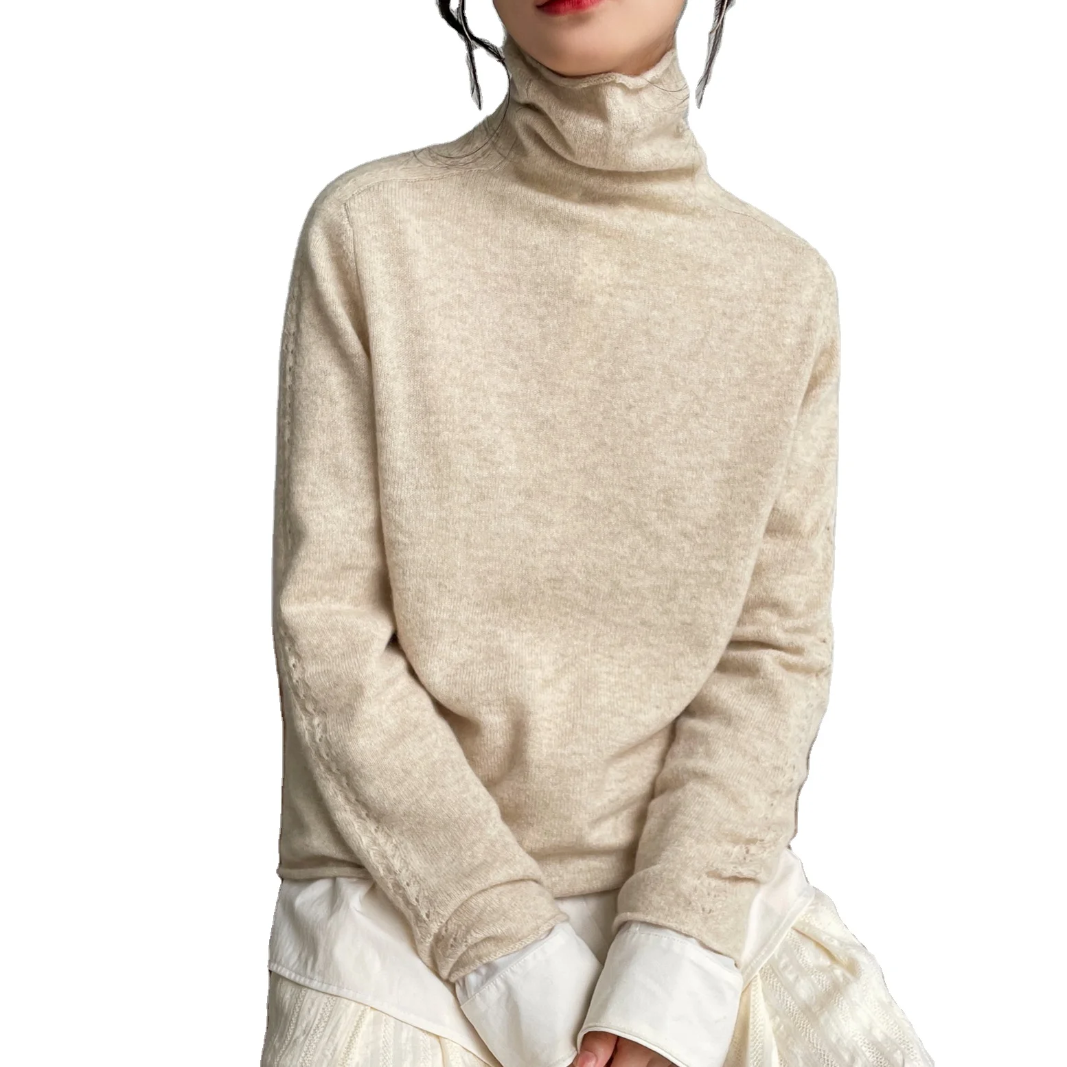 7gg 100% Cashmere Turtle Neck Kashmir Soft Pullover Sweater For Women Pullovers High Neck
