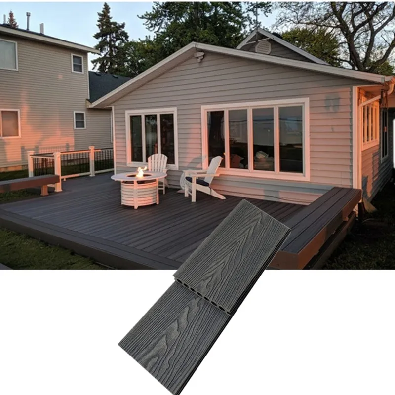 3D deep online embossing wood grain outdoor weather resistant composite WPC decking