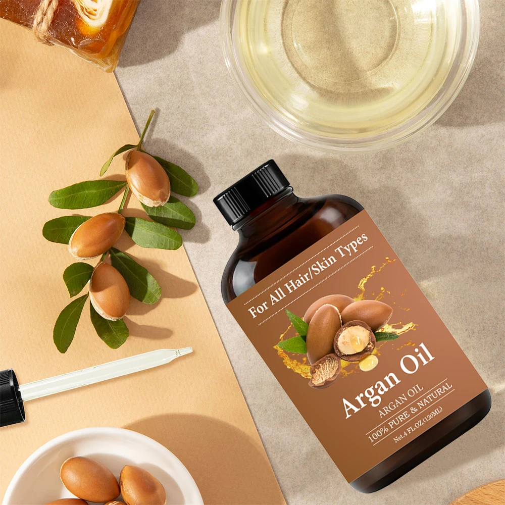 Wholesale Private Label Vegan Organic 120ml Argan Oil with Keratin Moroccan Essential Natural Ingredient