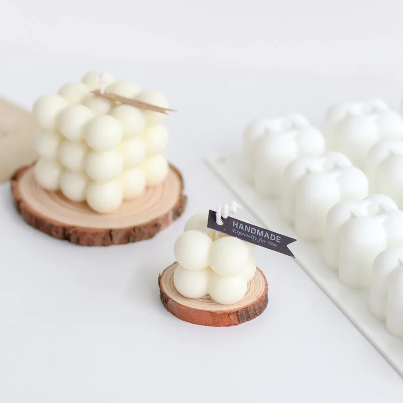 Spherical Cube Candle Mold 3d Bubble Injection Rectangle Taper Candle Molds  Cube Candle Silicone