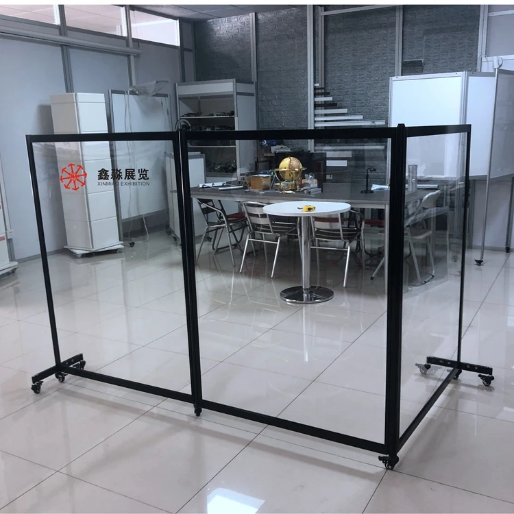 Portable Free Standing Acrylic Barrier 900X1500mm with Wheels Fast Delivery Floor