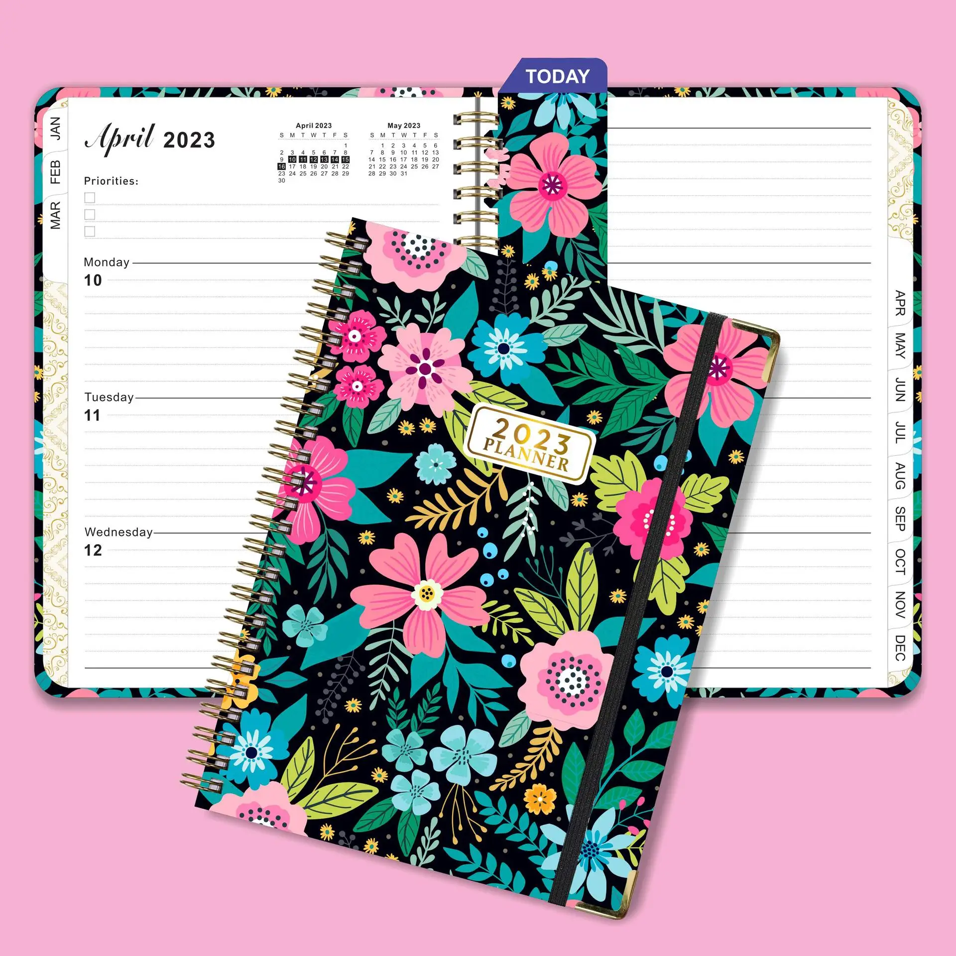 2023 Custom Printing Life Hardcover Spiral Planner Monthly Weekly Daily Organizer A5 Notebook Prayer Journal