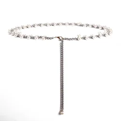 2022 best selling high quality pearl decoration luxury design women/ladies waist chain belt
