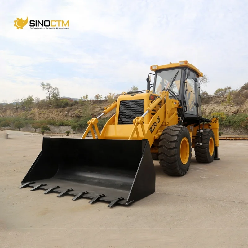 Китай WZ30-25 4x4 колеса емкостью 1 0 куб. М ковш экскаватор-экскаватор погрузчик с ковшом 3