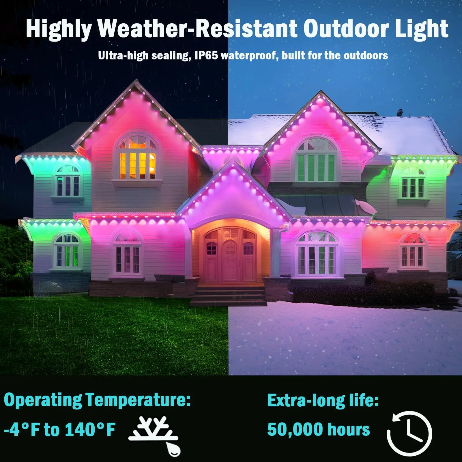 RGB Светодиодные шарики карниза несколько цветов синхронизированные с музыкальным ритмом Перманентный наружный помощью беспроводного управления приложением