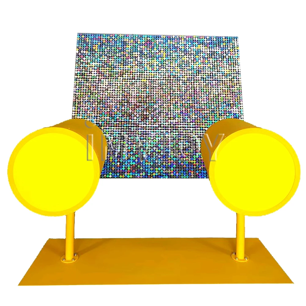 Amusement park carnival booth activity interactive drum shaped cannon wind dynamic sequins game show event prop games