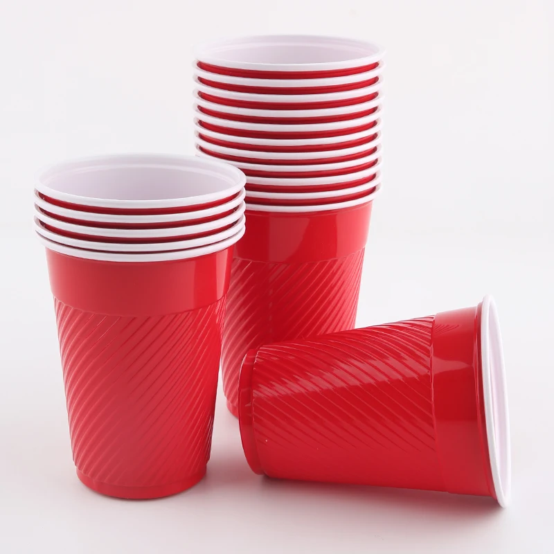 coffee disposable custom logo biodegradable dessert wholesale 8 10 12 16oz 1000ml frosted transparent red plastic cups