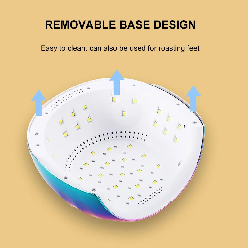 Hot Sales Sun Nail UV Gel Polish Dryer Curing Lamp Rechargeable UV 42 LED Colorful Nail Lamp With 168W