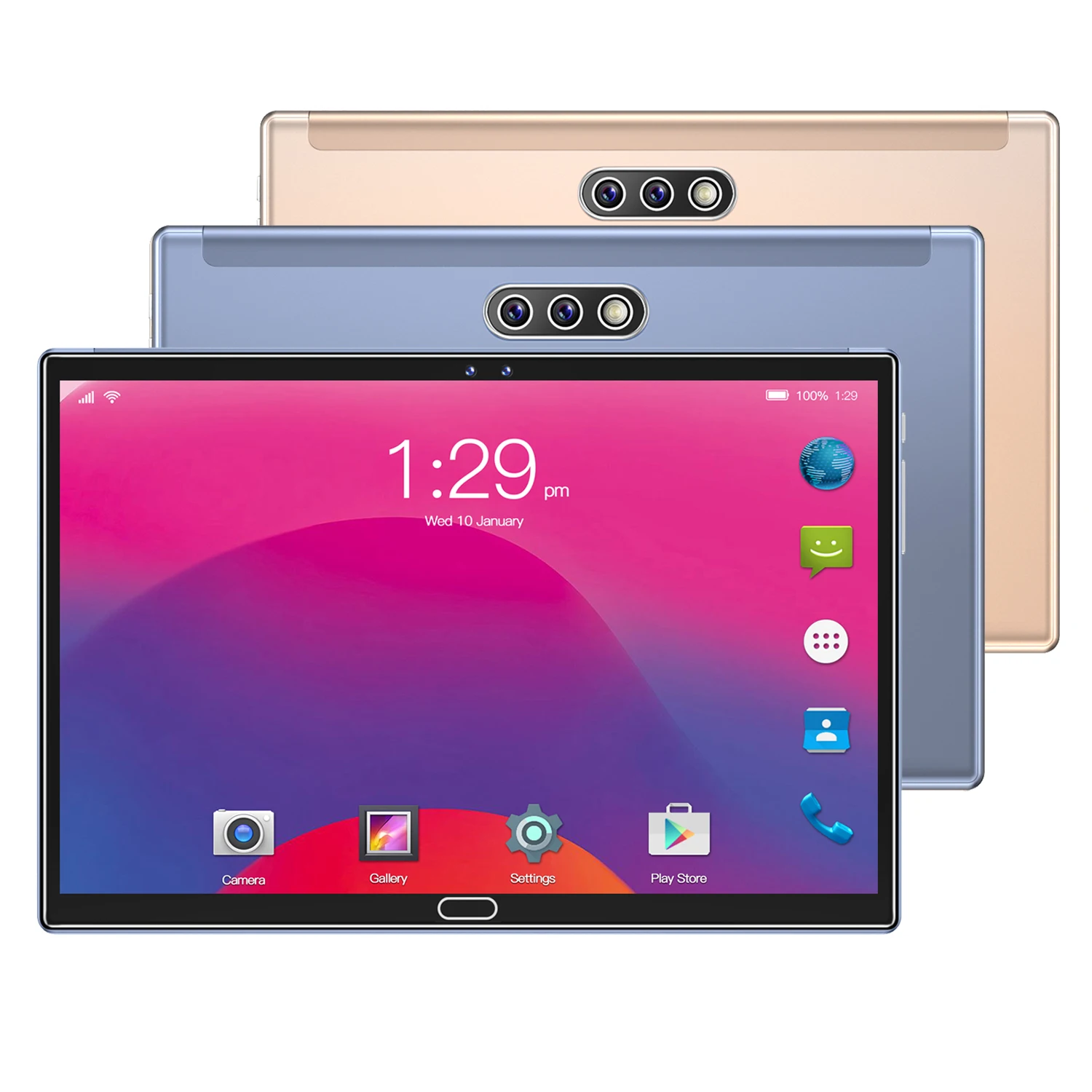 Dual card WiFi 10.1 inch Tablet PC 5000mAh Android OS 10.0 face recognition HD full screen GPS World Clock tablet