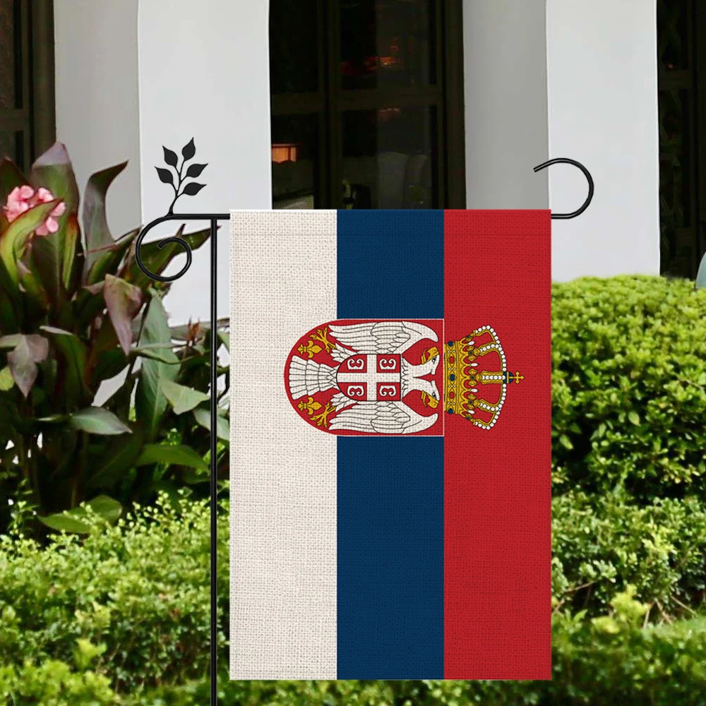 Serbia Flag Outdoor High-quality Linen Material 12*18In More Styles For You To Choose From