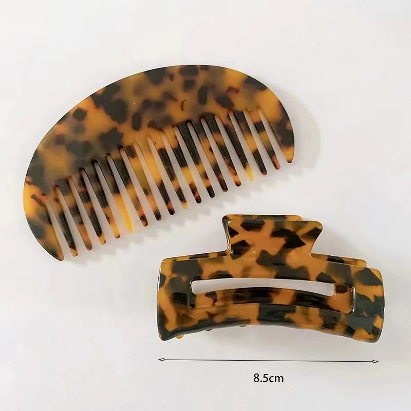 LIFENG 2Pcs/set fashion 8.5cm Hair Claw clip and Comb For Women And Girls Thick Hair Fancy Clips