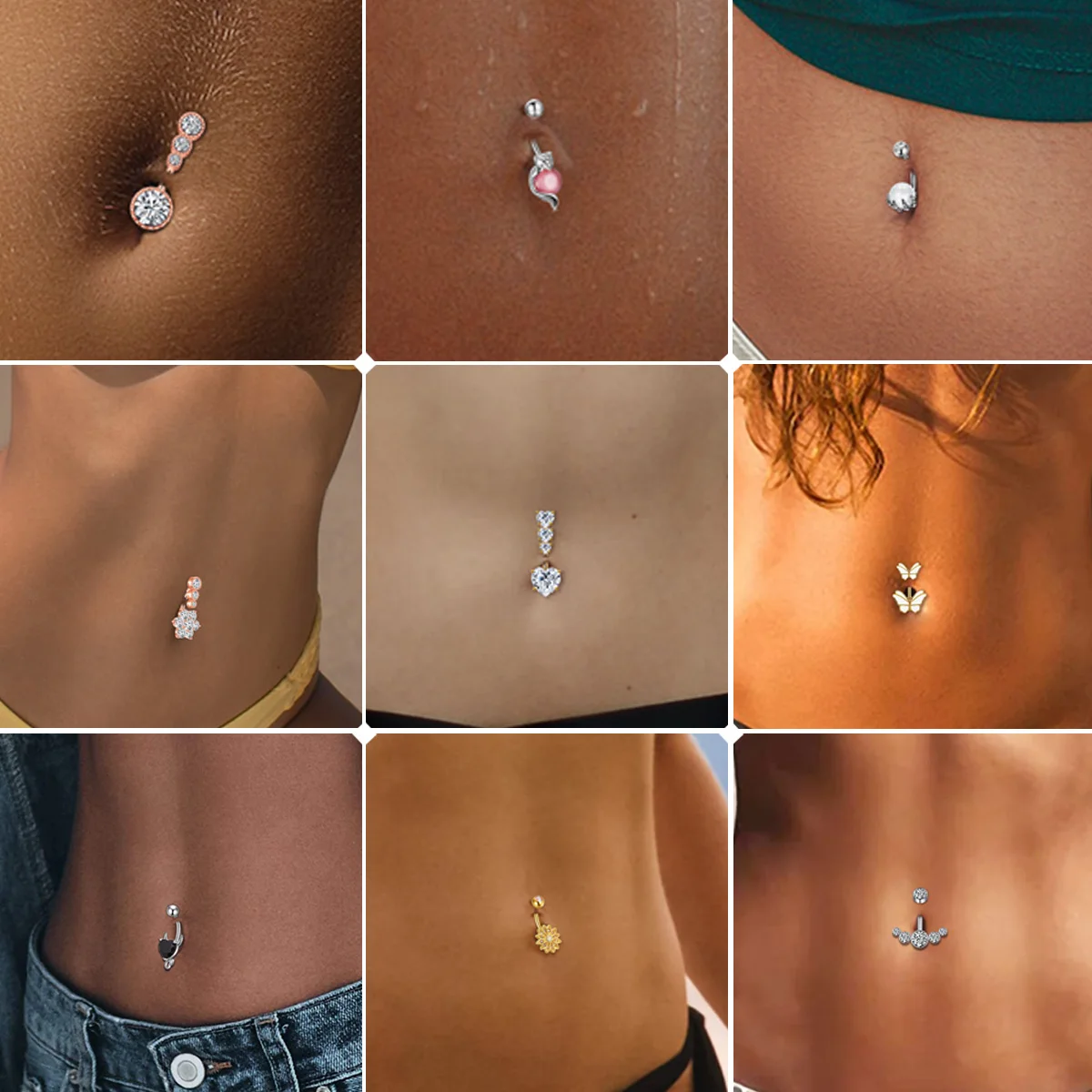 custom wholesale dangle add charm diy o surgical stainless steel rabbit navel belly button rings dangling cuff Piercing Jewelry