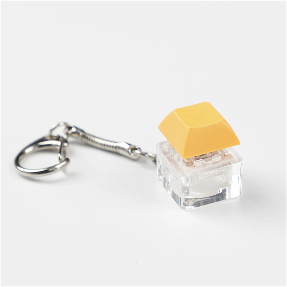 Acrylic Cute Keyboard Keychain 25 Colors Finger Decompression Desk Toys Stress Relief Fidget Push Button for Adult and Kid gifts