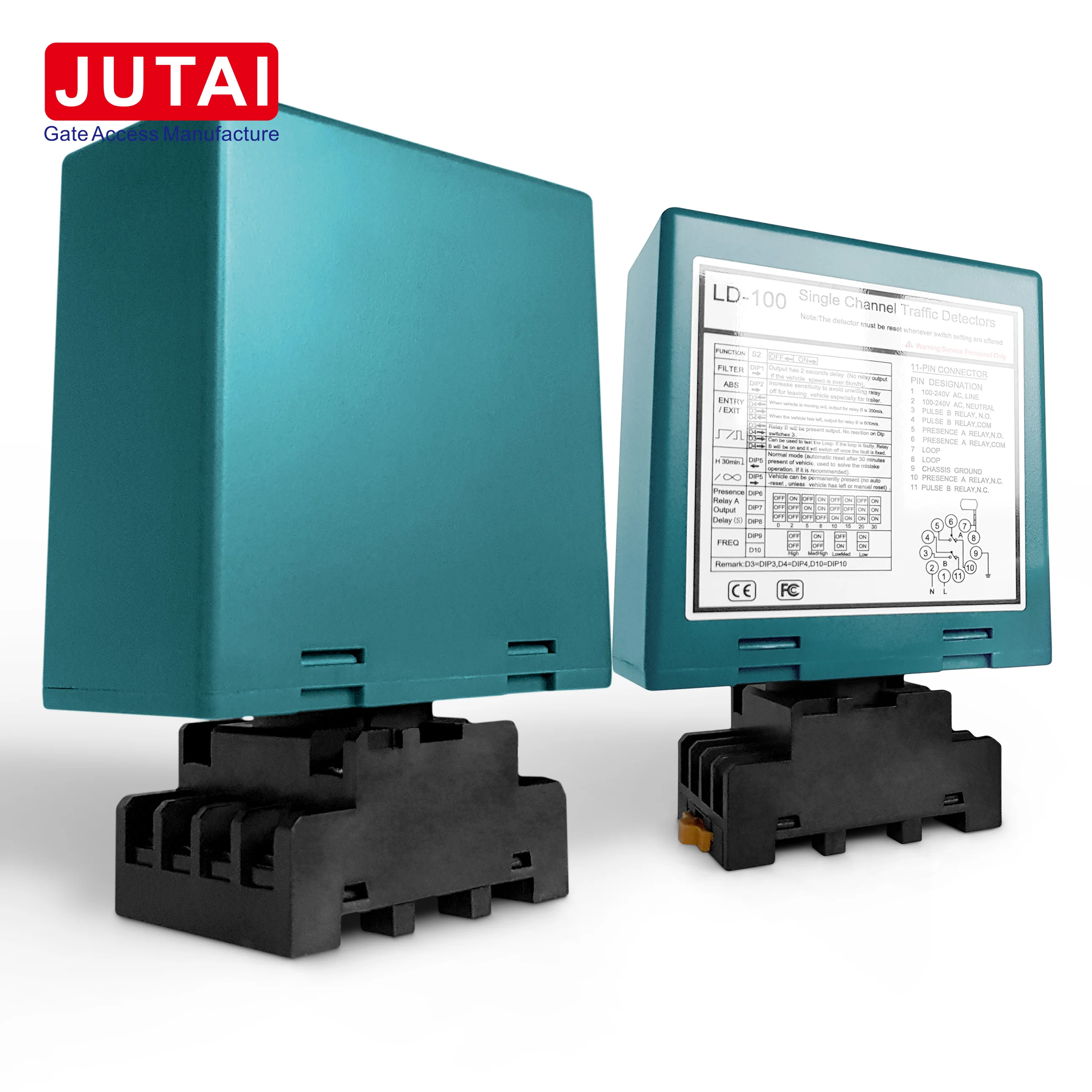 Eleven Pins Connector Relay Output Boom Barrier Loop Vehicle Detector