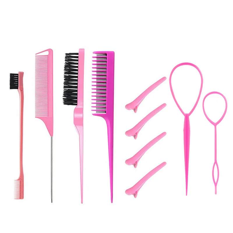 Wholesale Hot sale finishing broken hair edge clip Hair edge brush highlights pointy tail comb comb comb set