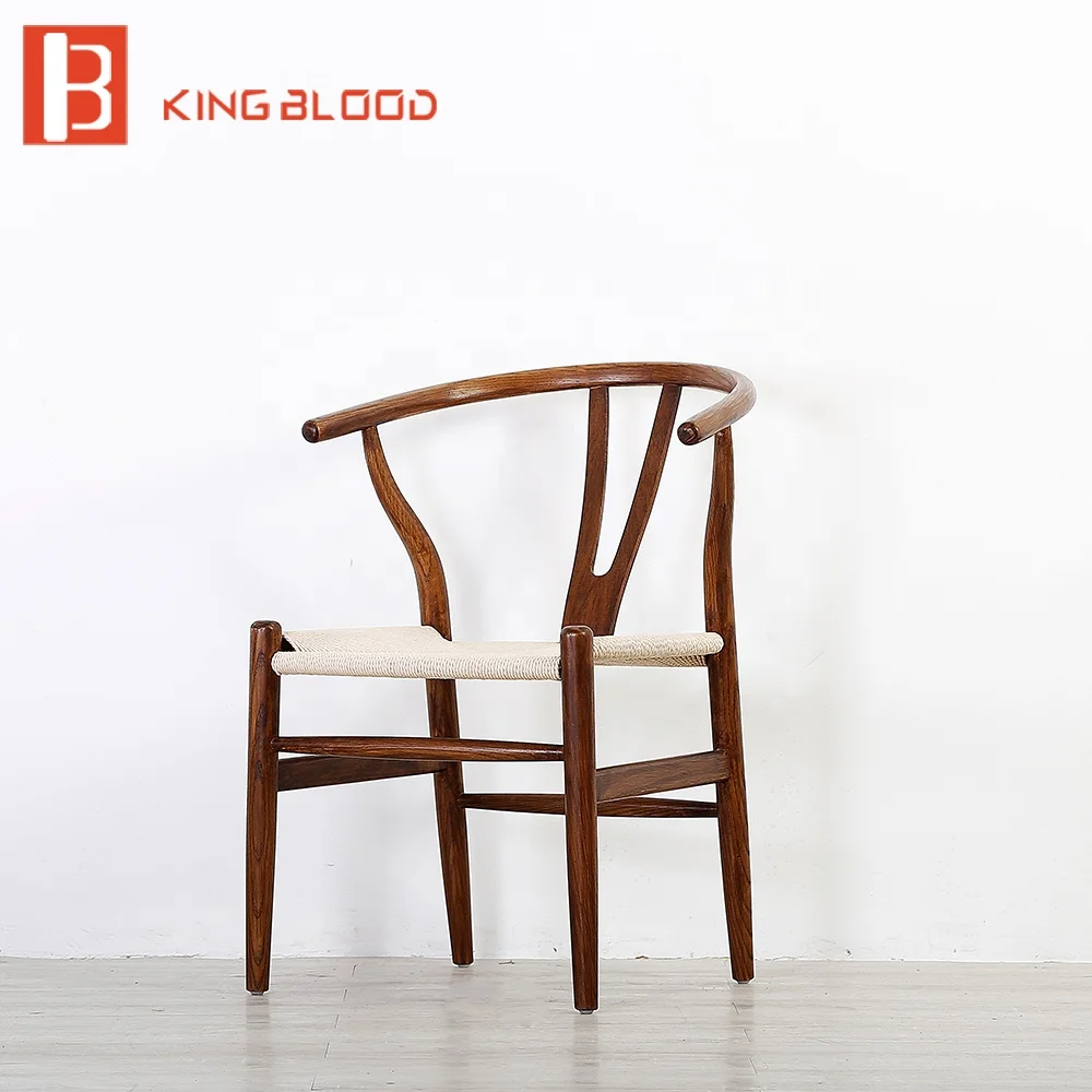 Single solid wood wooden chair for dining room furniture with armrest