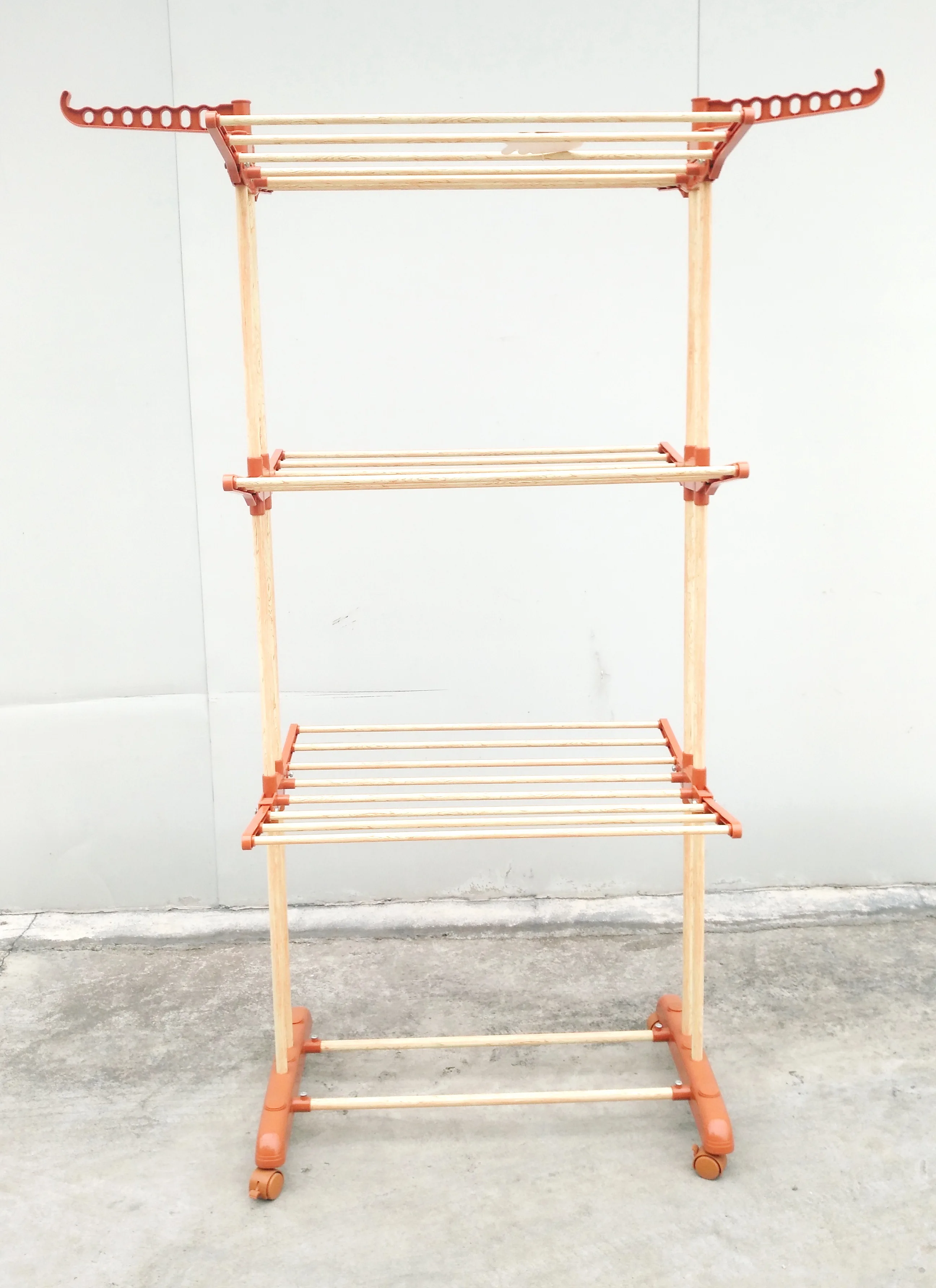 BS 8031 folding clothes drying rack that can be  adjustable and folded into small box