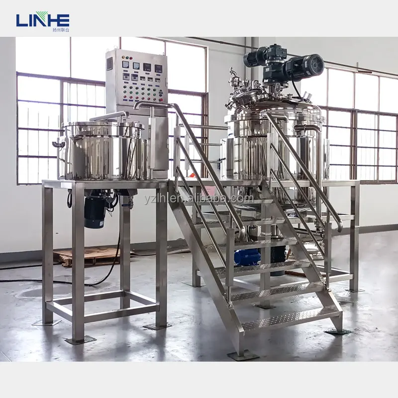 1000L Vacuum Sealed Mixing Pot Cosmetic Cream Homogenizer Oinement Stirring Tank Paste Lotion Blender Sunscreen Agitator Mixer