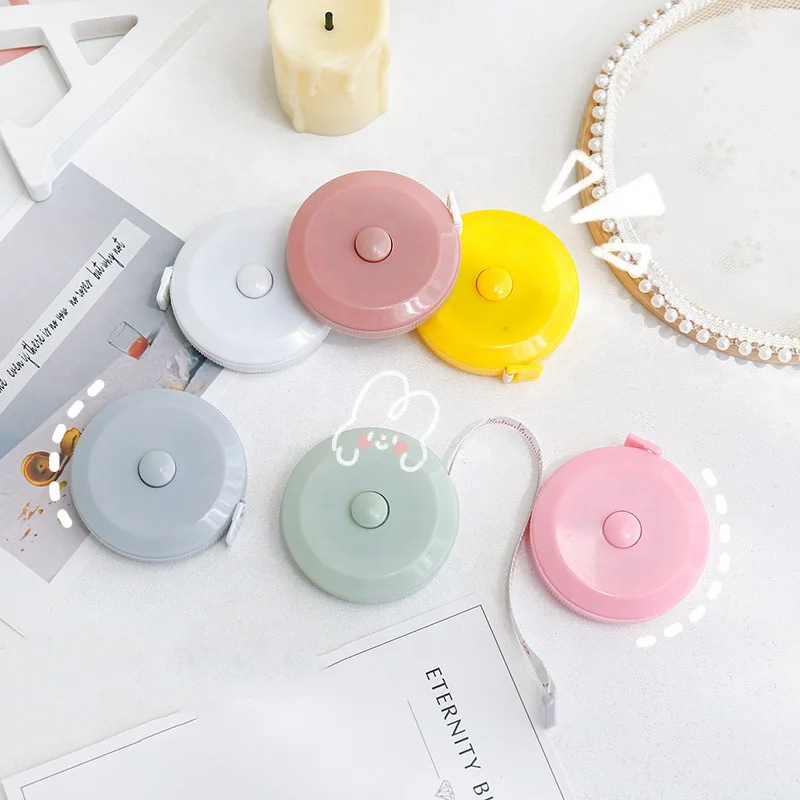 Factory Price Plastic Sewing Tools Automatic Retractable Colorful Round Ruler Mini Tape Measure with Logo Custom