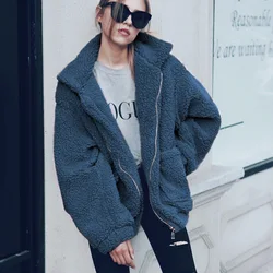 KYB6050 Plus size Fall / Winter 2019 New Zipper Plush Jacket Women faux fur Jacket coat