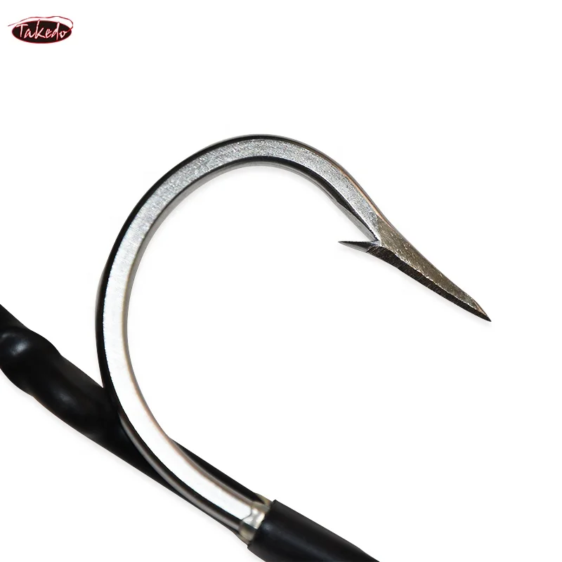TAKEDO 7691 Stainless Steel Tuna Shark Hook Custom Wholesale Single Sea Hooks Fishing Jigging Assist Hooks