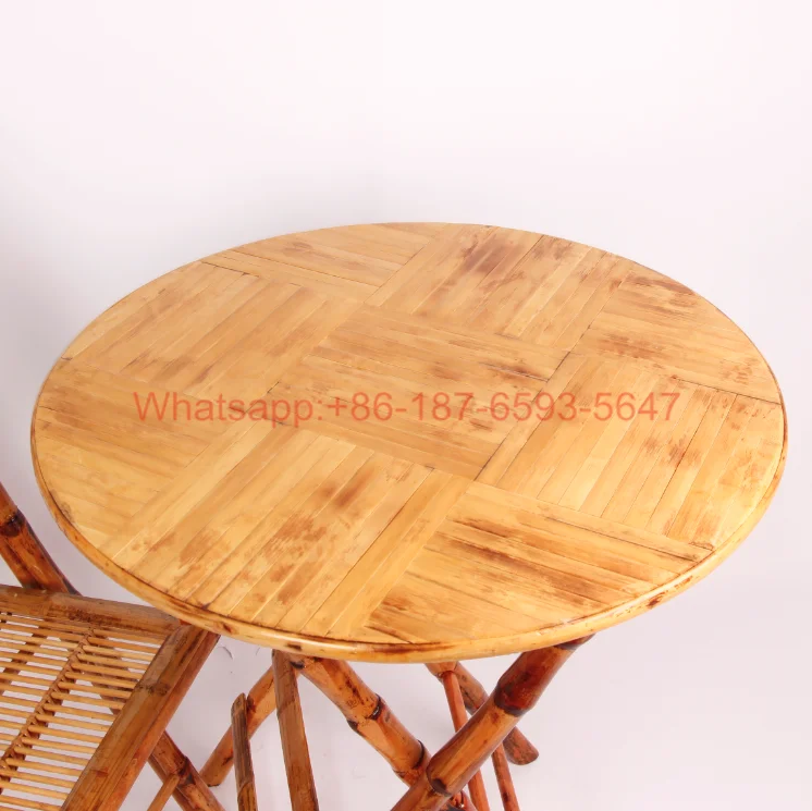 Outdoor Bamboo folding round table