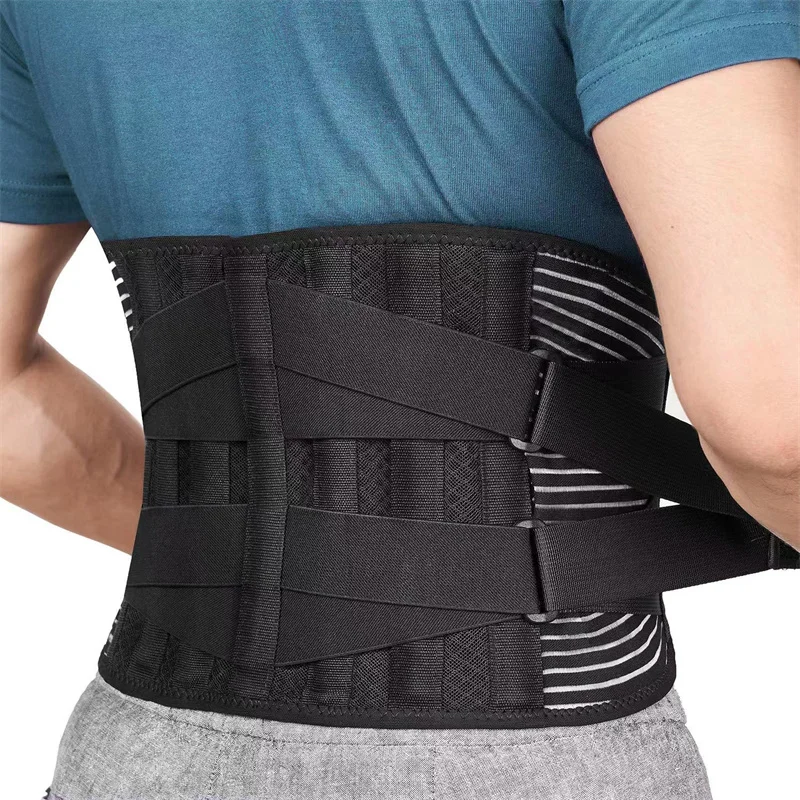 FSPG Breathable 6 stays lumbar Support Medical Lower Back Belt Lumbar Waist Brace with Lumbar Pad