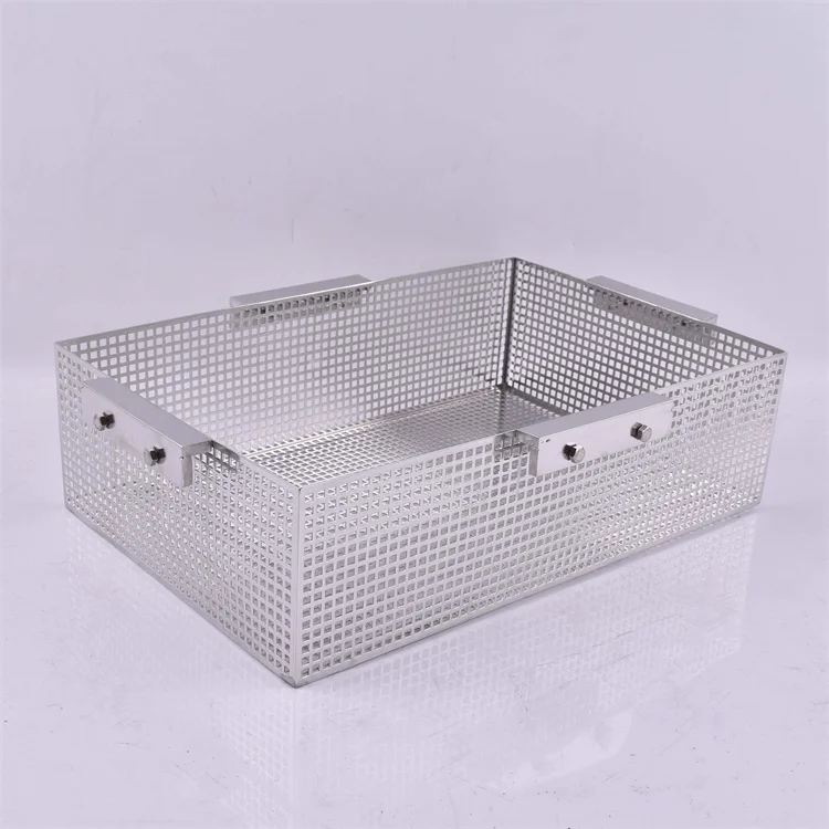 Stainless Steel Surgical Instrument Medical Disinfection Basket Wire Mesh Basket