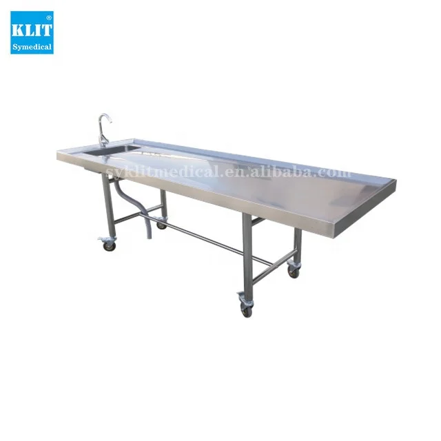 China Supplier Stainless Steel 304 Dissection Table Mortuary Autopsy Table