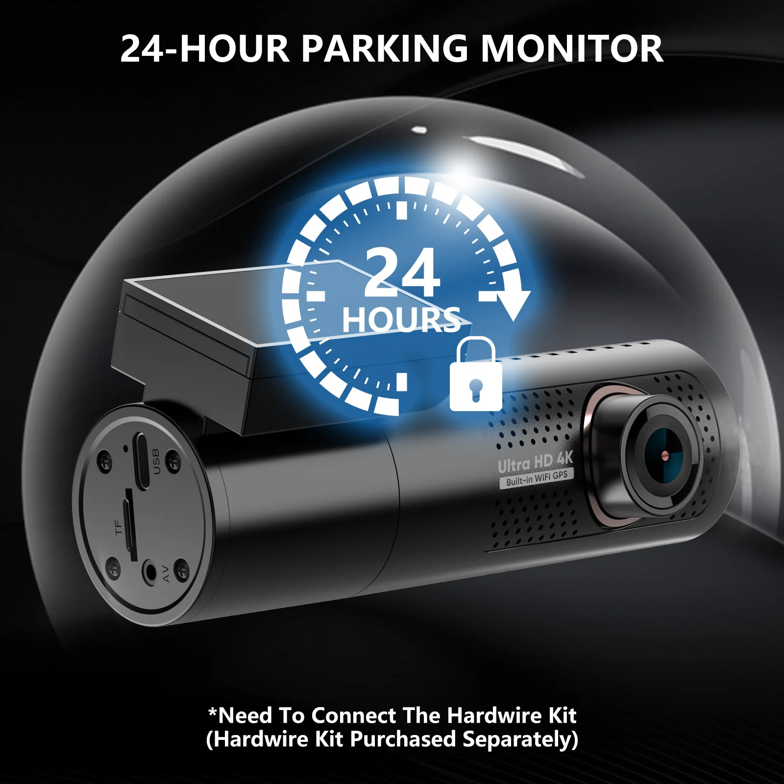 4K Wifi car Camcorder Mini Dashboard Car Black Box Mobile Control Vehicle Dash Cam 4K Front 1080p Reverse 24 Hours Parking Guard