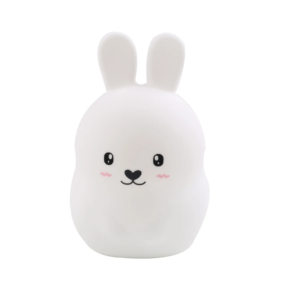 Silicone Rabbit Bunny Nursery Lamp Children Baby Night Light Sensor Rechargeable Touch