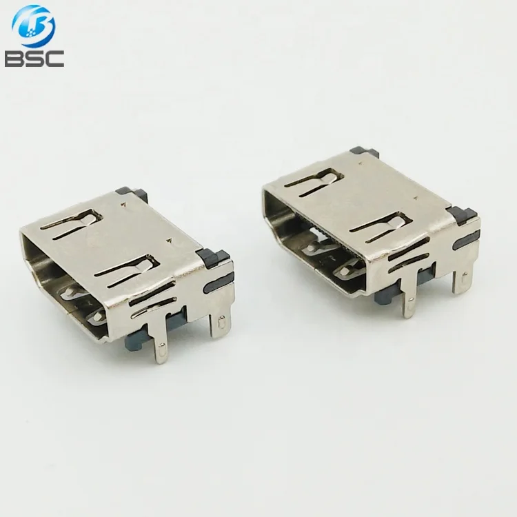 19P Type A Female Right Angle SMT HD-MI High Definition Multimedia Interface Connector for Audio & Video Data Transmission