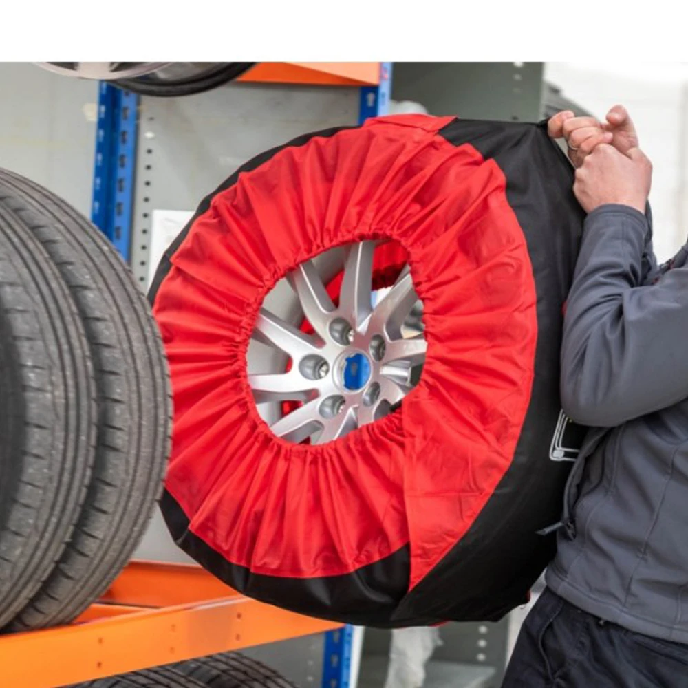 Universal Fit Pack of 4 Tire Totes Spare Cover Portable Wheel Bags