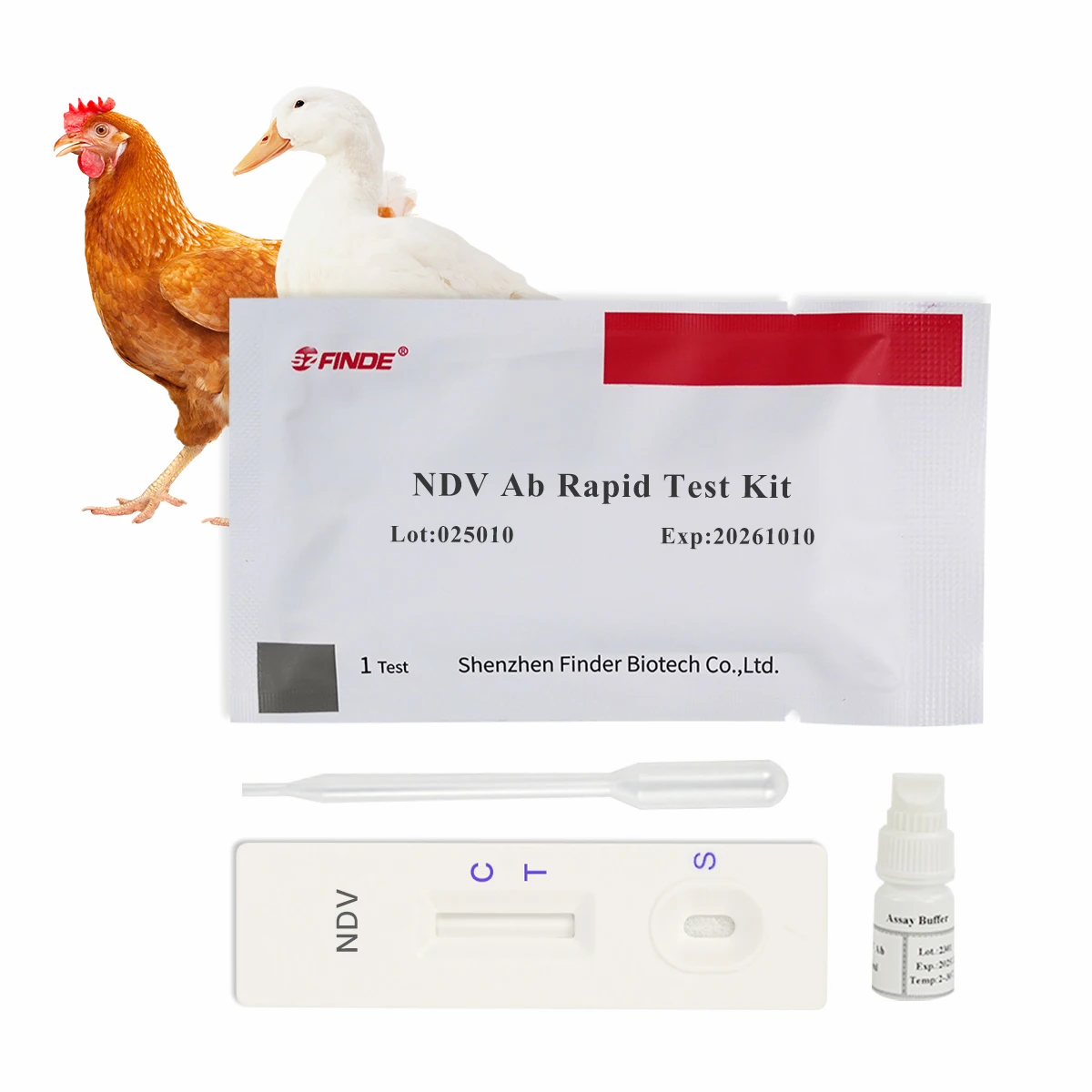 Rapid Newcastle Disease Virus Antibody (NDV AB) Detection Kit Veterinary Instrument for Chicken Duck Goose Poultry Detection
